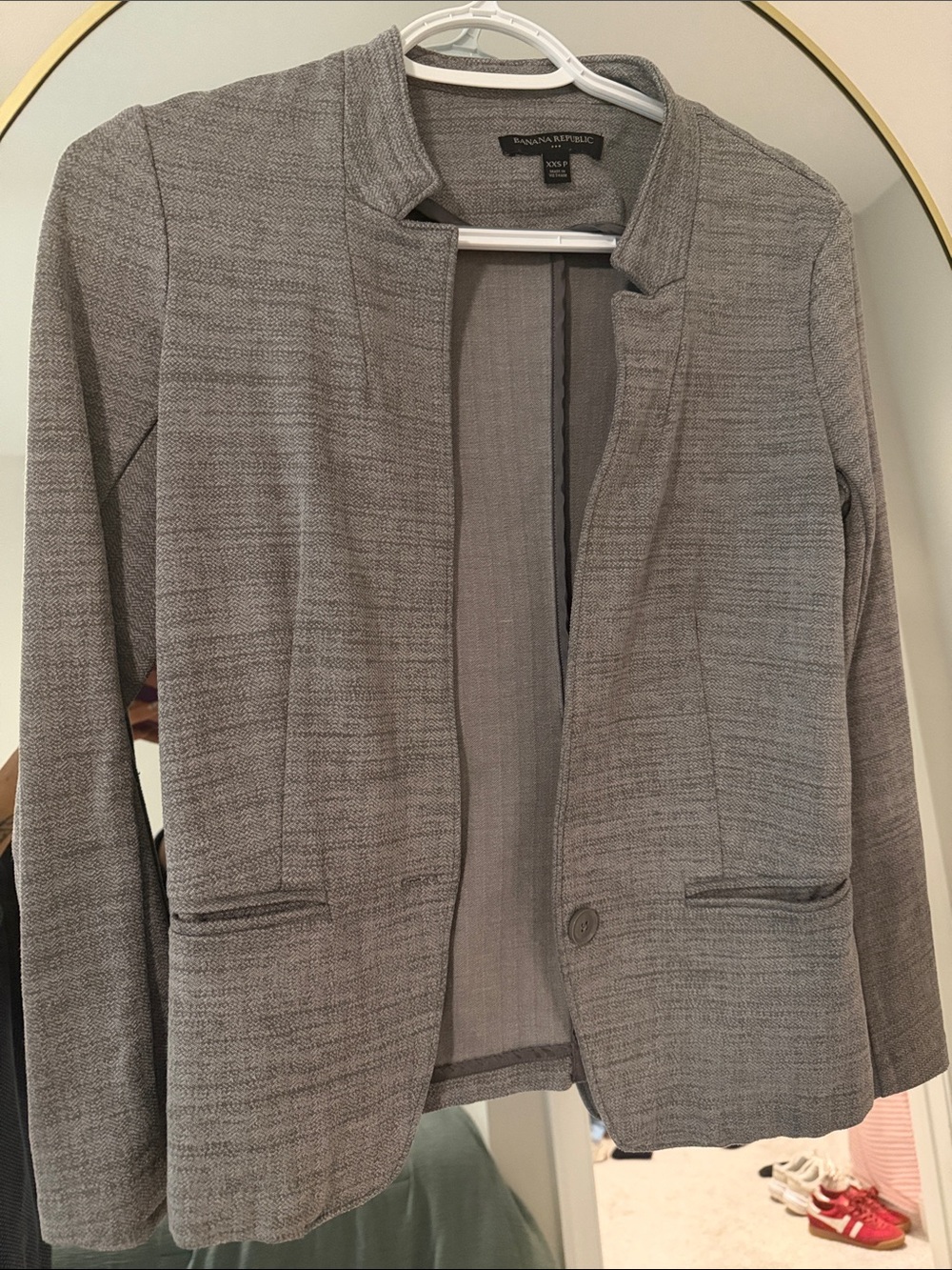Banana Republic Gray Open-Front Textured Blazer